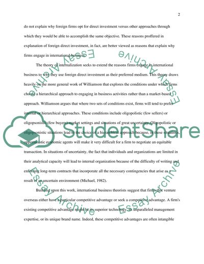 The Flow of Foreign Direct Investment to Developing Countries