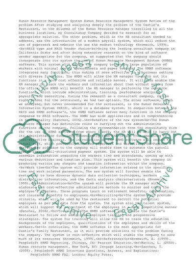 Human Resource Information Systems