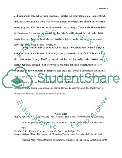 Why would early Christians celebrate Perpetuas death