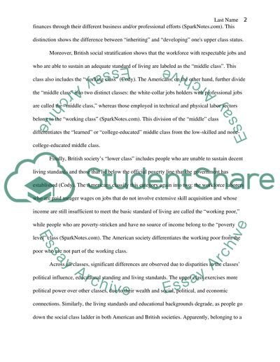 The Social Class of the Brithish and American Societies