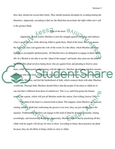 Jihad Religion and Theology Research Paper