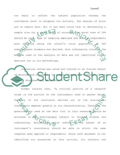 Nursing Students Beliefs about Smoking