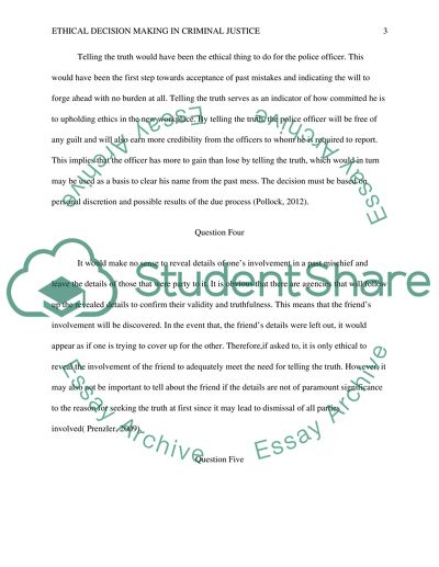 Ethical Decision Making in Criminal Justice