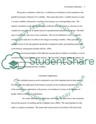 Defining the meaning of the term correlation