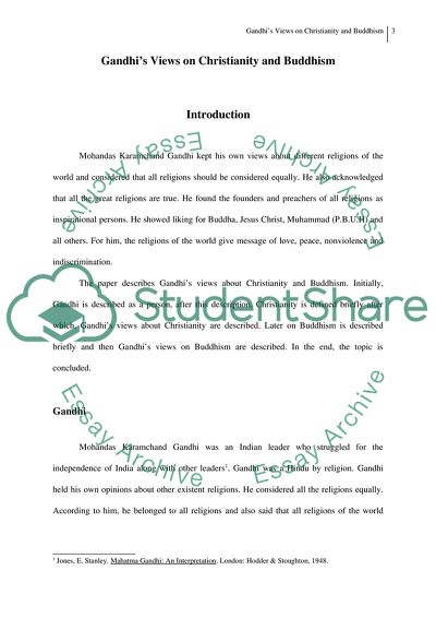 Gandhis Views on Christianity and Buddhism