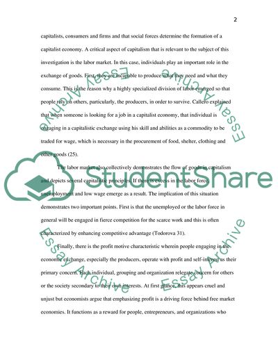 Pros and Cons of Capitalistic Economic Exchange and Marxist Approach