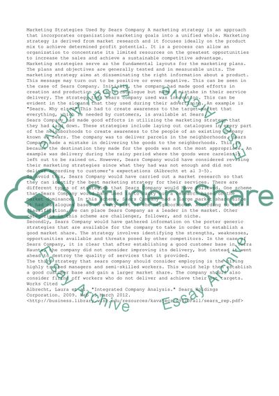 How Sears Does Their Marketing Strategies