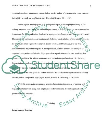 Importance of the Training Cycle