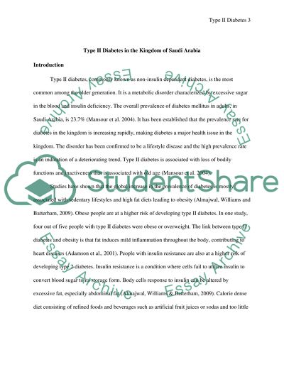 Prevalence of Type II in Saudi Arabia