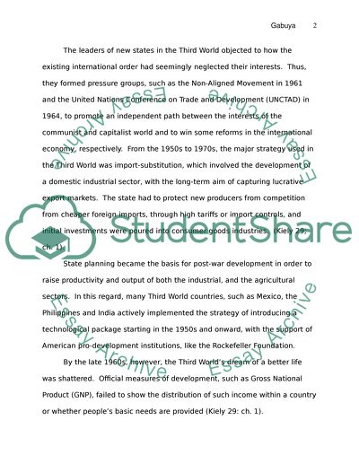Modernisation and Development Theories