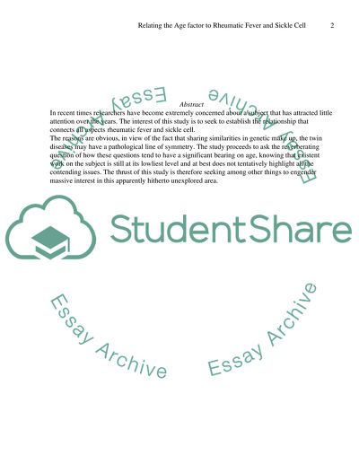Age Factor in the Chronic Sickle Cell
