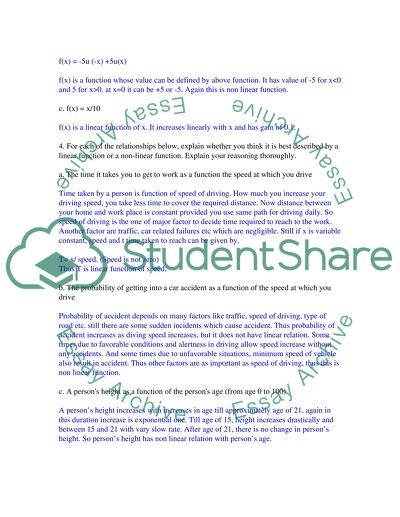 Linear Function That Comes From Life