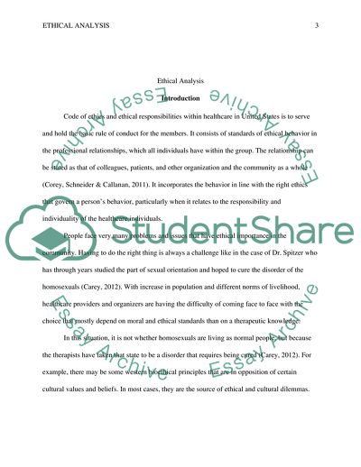 Ethical Analysis of Healthcare