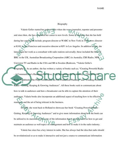 The Media and Some of Valarie Gellers Philosophies