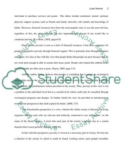 Sociological Views on Poverty