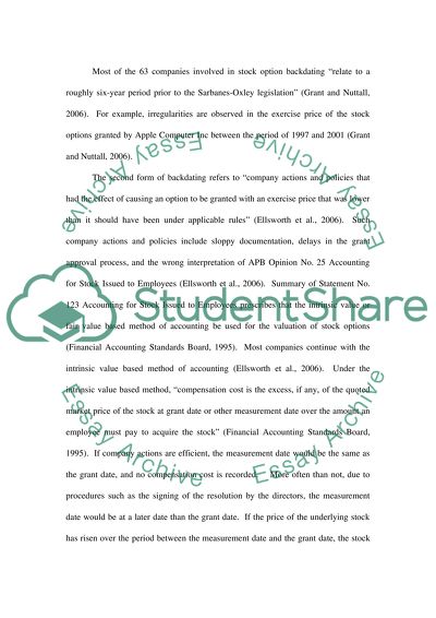 Stock Option Backdating