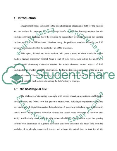 Field Experience Observation