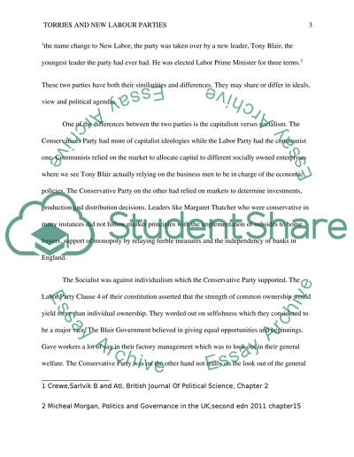 To what extent are there differences between the Tories and New Labour Discuss