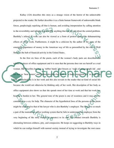 How Office Spaces Dehumanize the Workers: Secretary Chant by M. Piercy and Bartleby by H. Melville