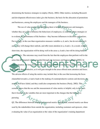 Value Metrics Destination