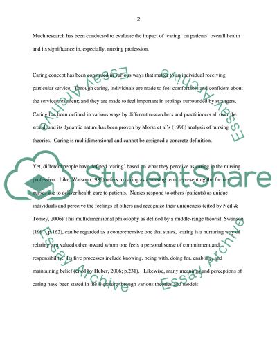 Principal Role of Caring in Nursing in Patients Restoring