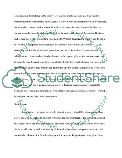 Controls and Deviance, Stratification, Social Class