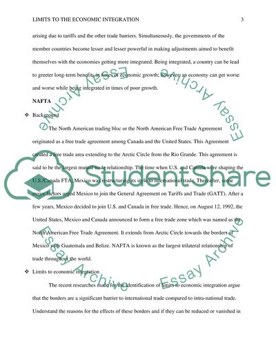 Limits to the Economic Integration