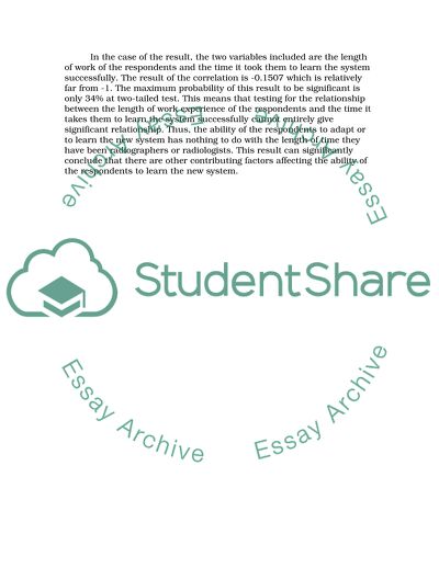 Correlation between Length of Work Experience and the Time it Takes to Learn the System