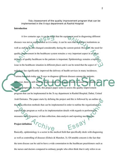 The Quality Improvement Program in the X-rays Department