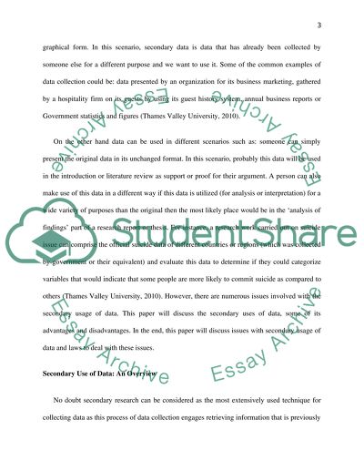 Impact of Secondary use of Data