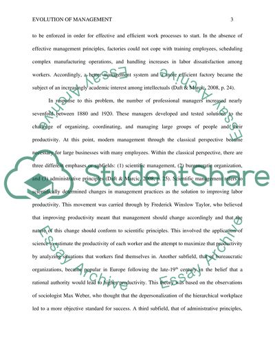 Evolution of Management