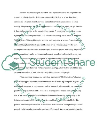 Higher Education in Contemporary Society