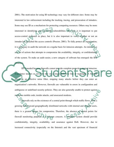 The Adoption of Intrusion Detection System