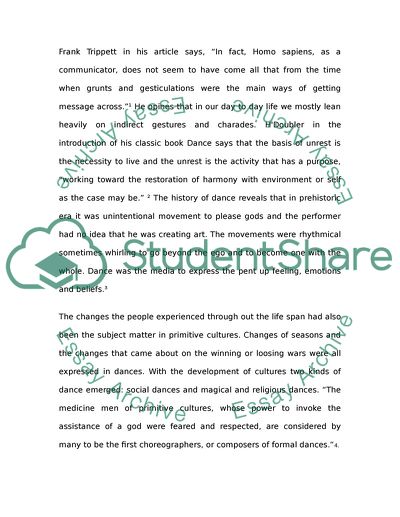 Dance as Community Experience