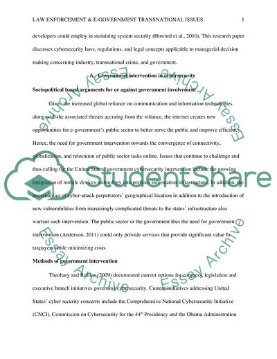 Law Enforcement and E-Government Transnational Issues