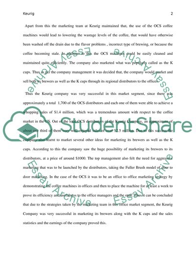 Keurig System in the Office Coffee Market