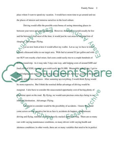 Vacations: fly or drive