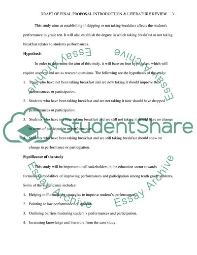 Skipping/not taking breakfast affects on students performance in grade ten