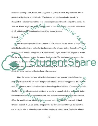 Implementation of Community Needs Proposal on Brest Feeding