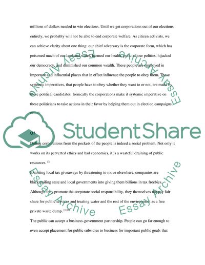 Getting Corporations off the Public Dole