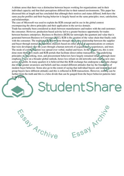 Contemporary Role of the B2B Model