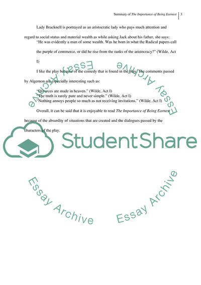 The Importance of Being Earnest by Oscar Wilde