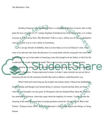 The Merchants Tale from Canterbury Tales