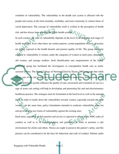 Engaging with Vulnerable People