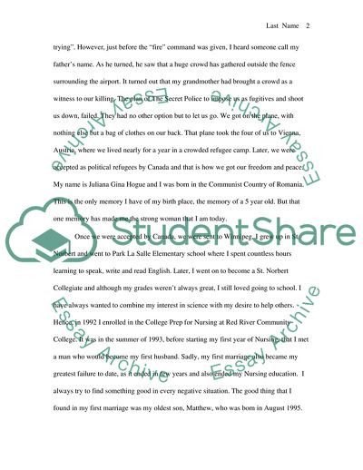 Autobiography for University Admissions