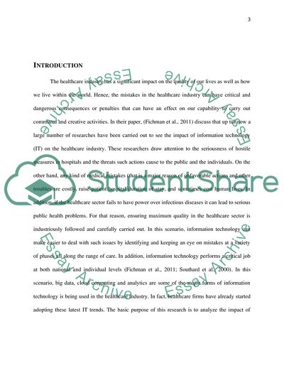 How Will Advances in Big Data, IT, Cloud Computing and Analytics Impact Healthcare