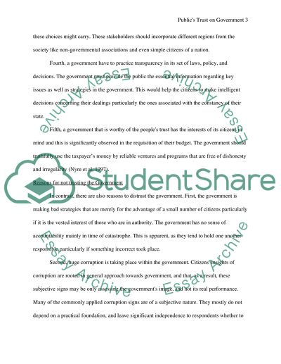 Publics Trust on Government