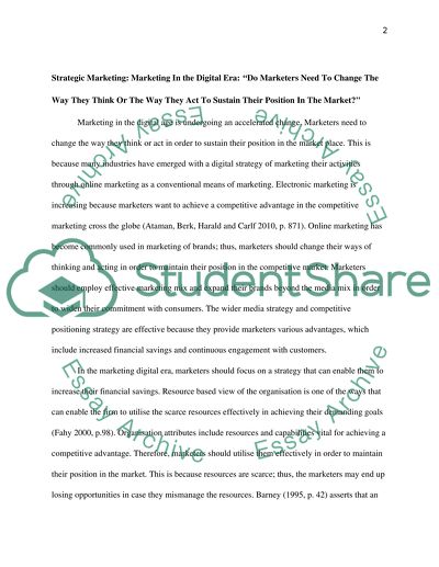 Marketing in the digital era