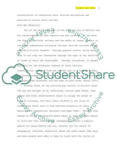 Post-War Britain, Media and National Identity