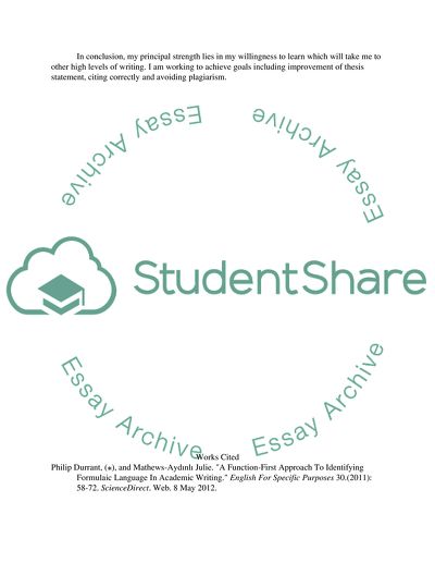 Formulaic Language In Academic Writing
